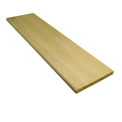 1 in. x 11.5 in. x 48 in. Unfinished Solid Builder Grade White Oak No Return Plain Cut Stair Tread